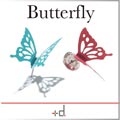 プッシュピンとしても使える羽ばたく蝶のピンバッジ アッシュコンセプト Butterfly