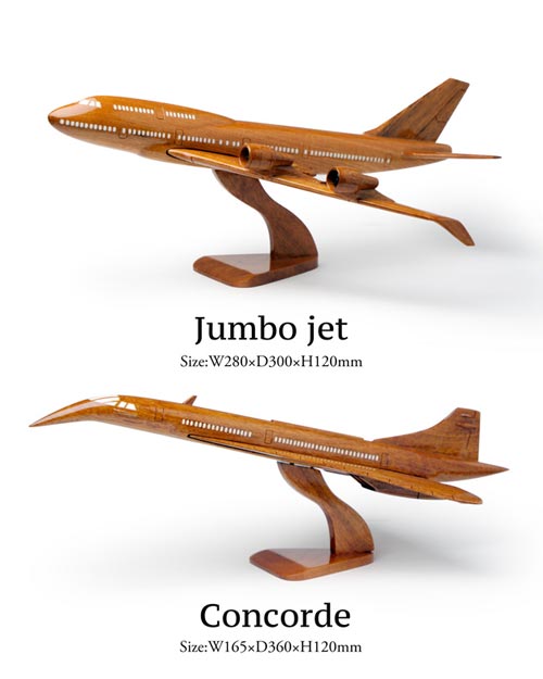 HEIM INDUSTRIA（ハイムインダストリア）WOODEN VEHICLE jumbo jet concorde（ウッドビークル ジャンボジェット＆コンコルド）