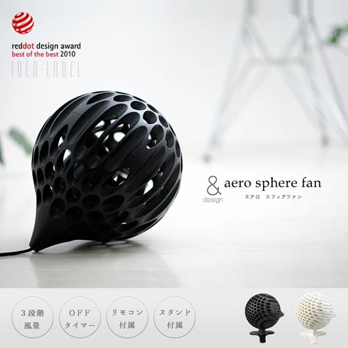 ボール型の美しいサーキュレーター IDEA LABEL aero sphere fan