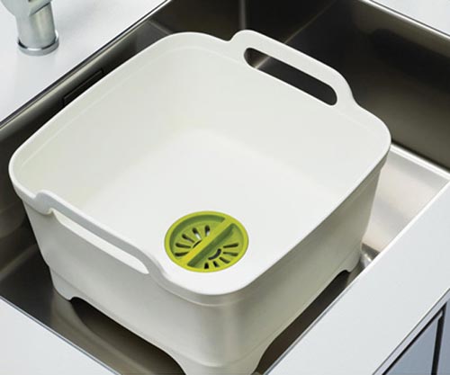 食器洗いに便利な排水キャップ付きバスケット josephjoseph（ジョゼフジョゼフ）Wash＆Drain（ウォッシュ＆ドレイン）