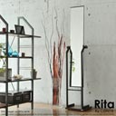 木とスチールが融合した北欧デザインのスタンドミラー Re・conte Rita Stand Mirror