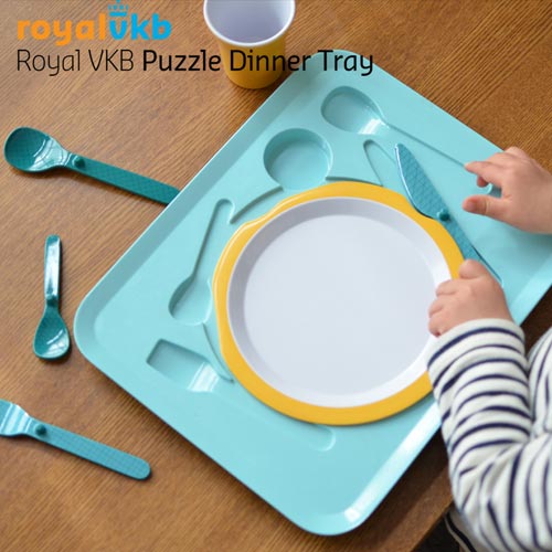 パズルのようなキッズカトラリーセット royal vkb puzzle dinner tray（パズルディナートレイ）
